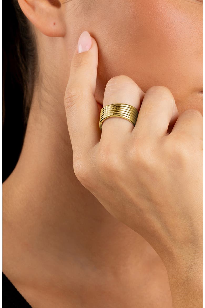 Genesis Sculpted Crossover Ring, Alternate, color, GOLD