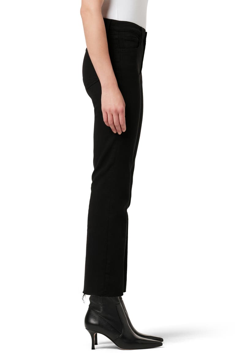 The Callie Raw Hem Crop Bootcut Jeans, Alternate, color, BLACK