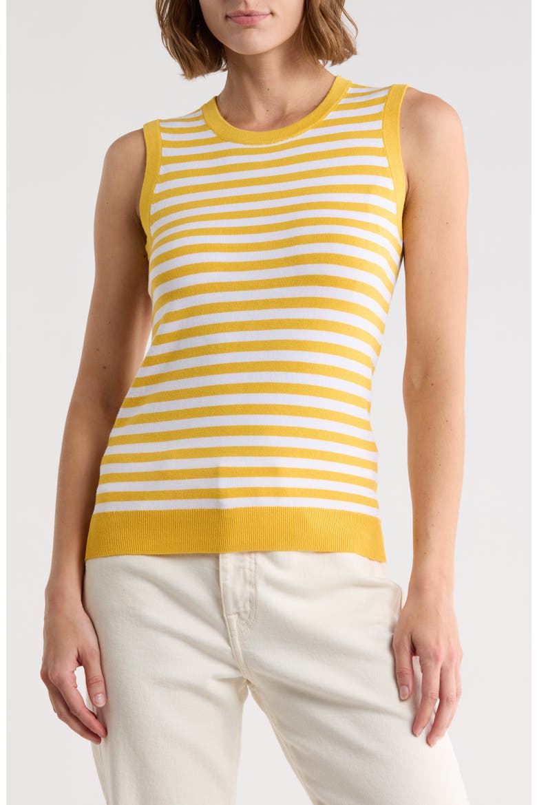 Striped Sweater Tank, Main, color, YELLOW/ WHITE