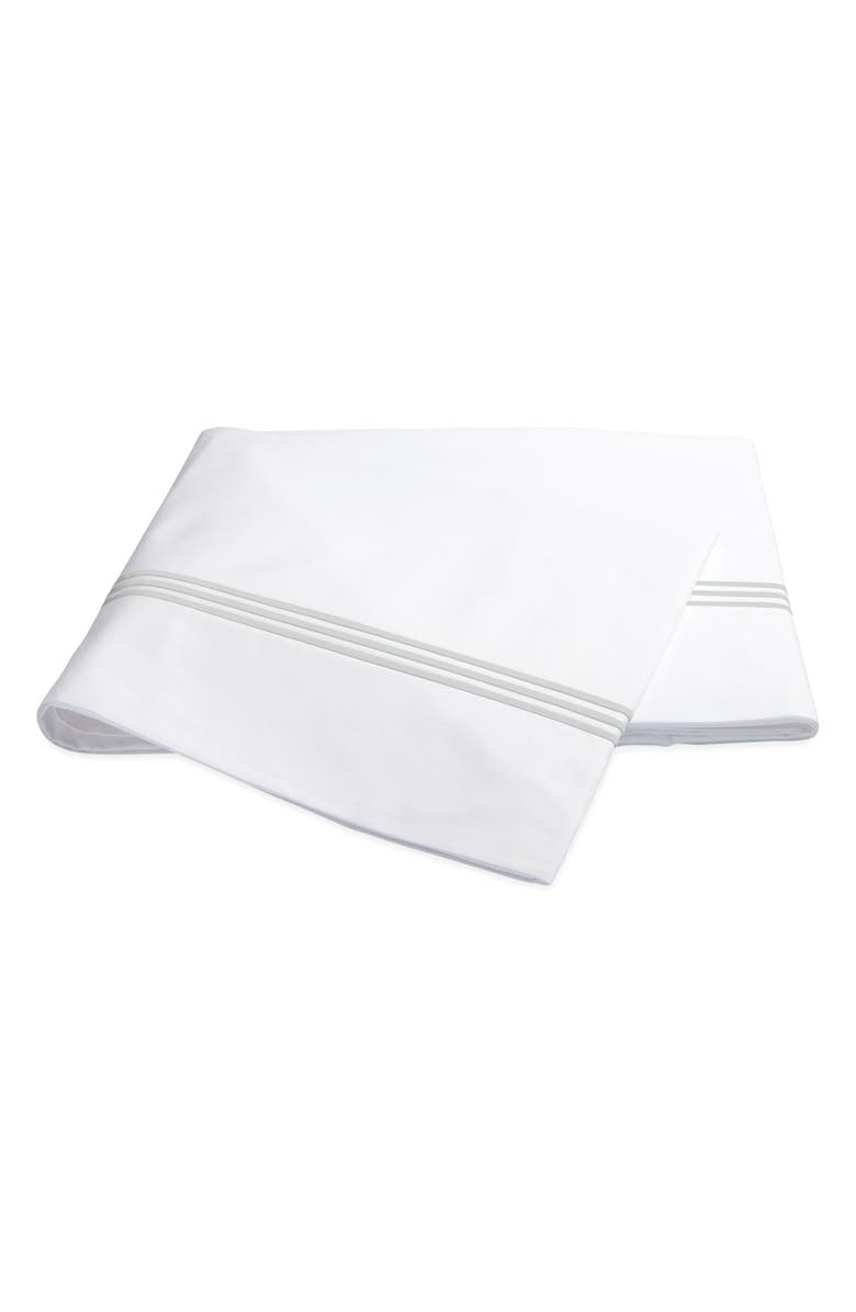 Matouk Bel Tempo Flat Sheet, Main, color, Silver