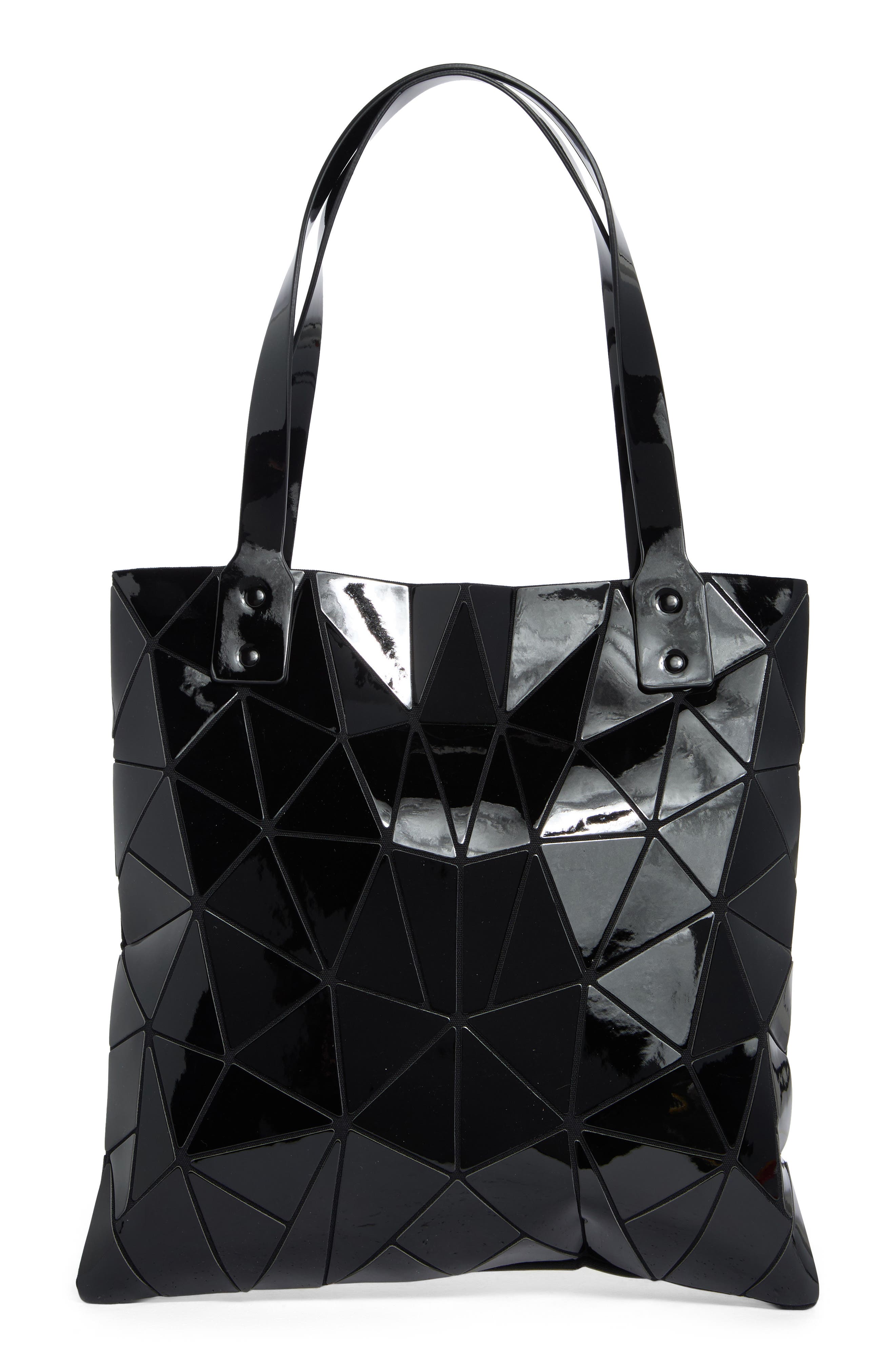 PATRIZIA LUCA Slanted Triangle Tote, Alternate, color, Shiny Black