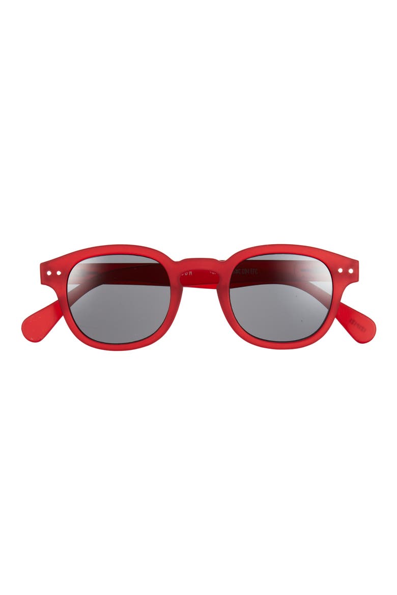 Round Sunglasses, Main, color, RED