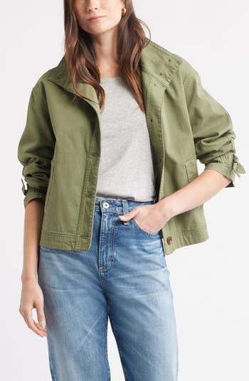 Caslon® Cotton Stretch Twill Swing Jacket | Nordstrom