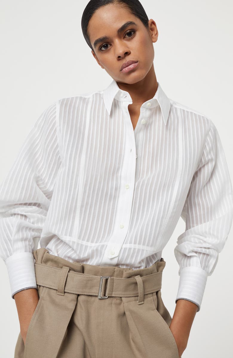Brunello Cucinelli Organza shirt, Alternate, color, 