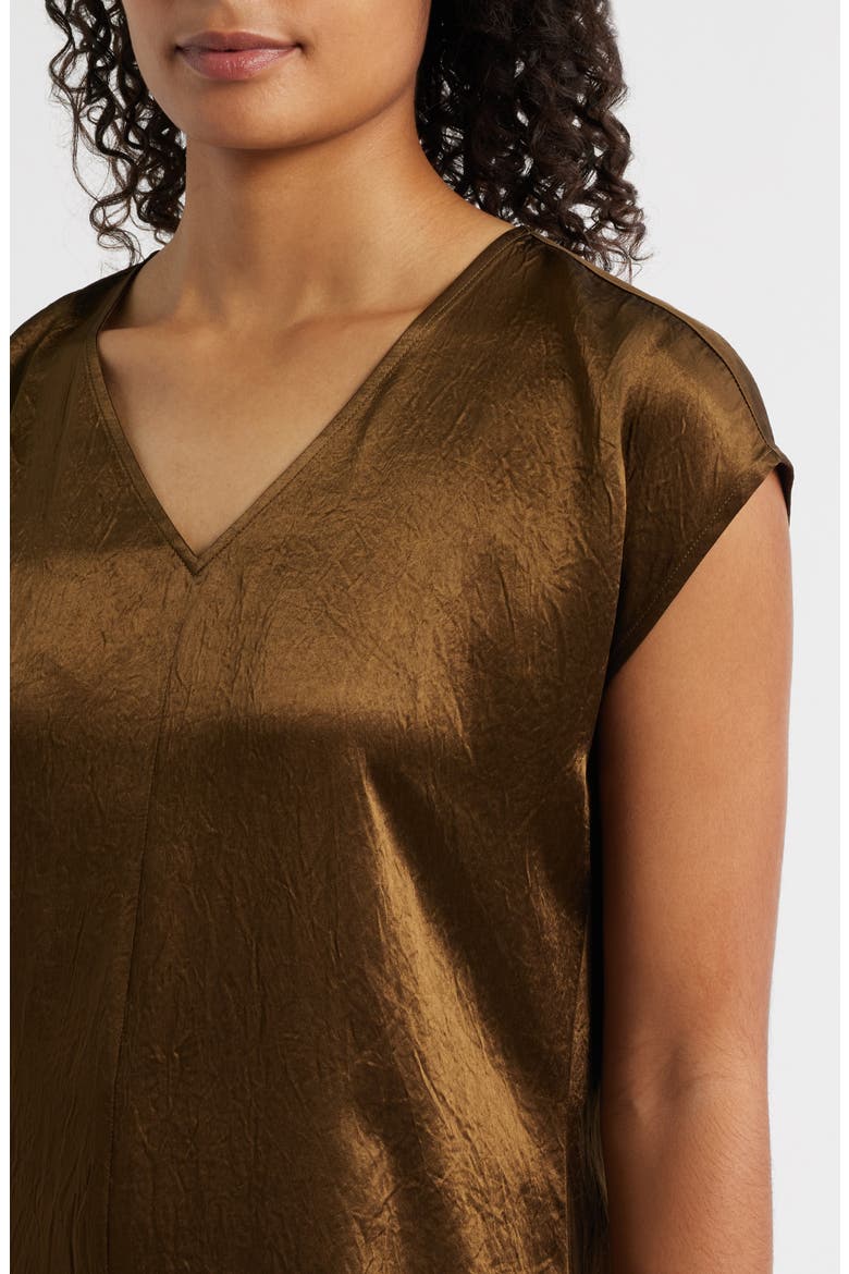 Crinkled Satin Dress, Alternate, color, SERPENTINE