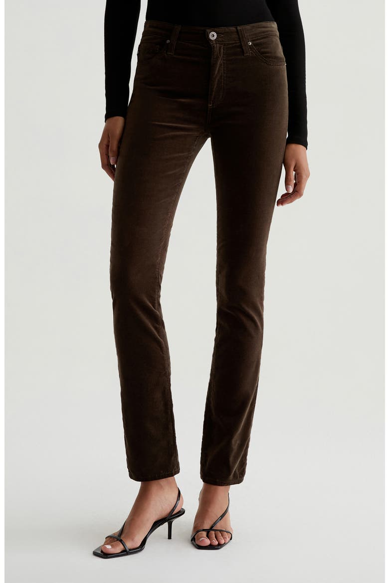 Mari Mid Rise Corduroy Straight Leg Jeans, Main, color, RICH UMBER
