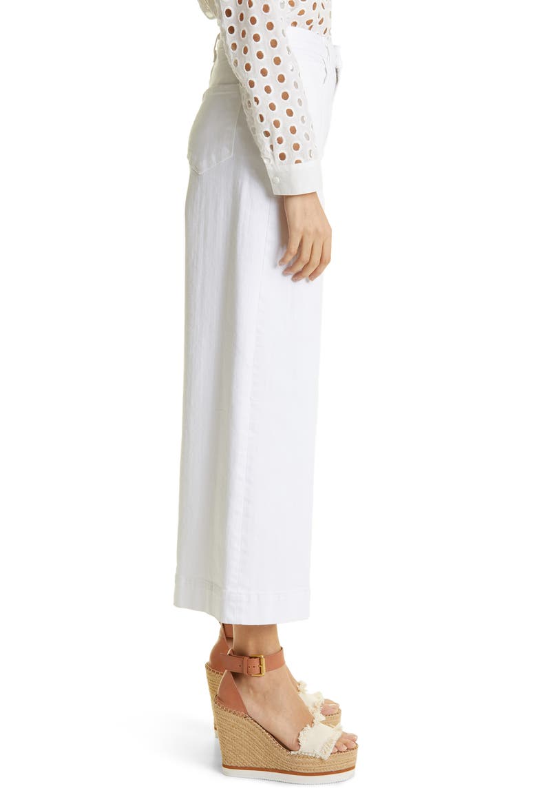 Houston Crop Wide Legs Jeans, Alternate, color, BLANC