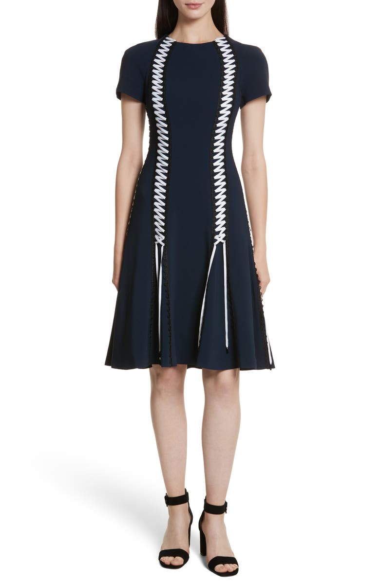 Simkhai Jonathan Simkhai Lace-Up Crepe Dress, Main, color, 