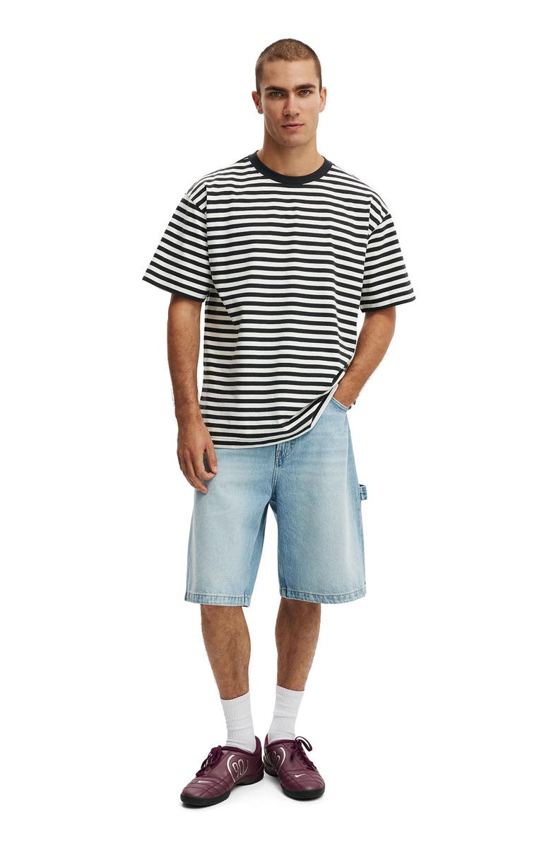 Cotton On Men's Box Fit Plain T-Shirt, Alternate, color, Washed Black Vintage White