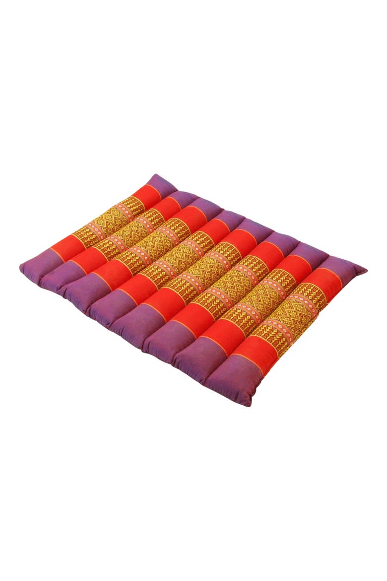 Zafuko Rollable Yoga & Meditation Cushion, Alternate, color, Burgundy/Orange