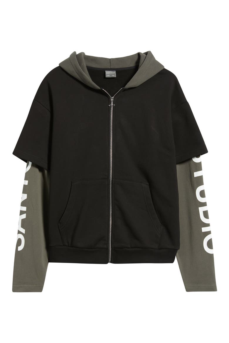 Credenza Zip Hoodie, Alternate, color, BLACK