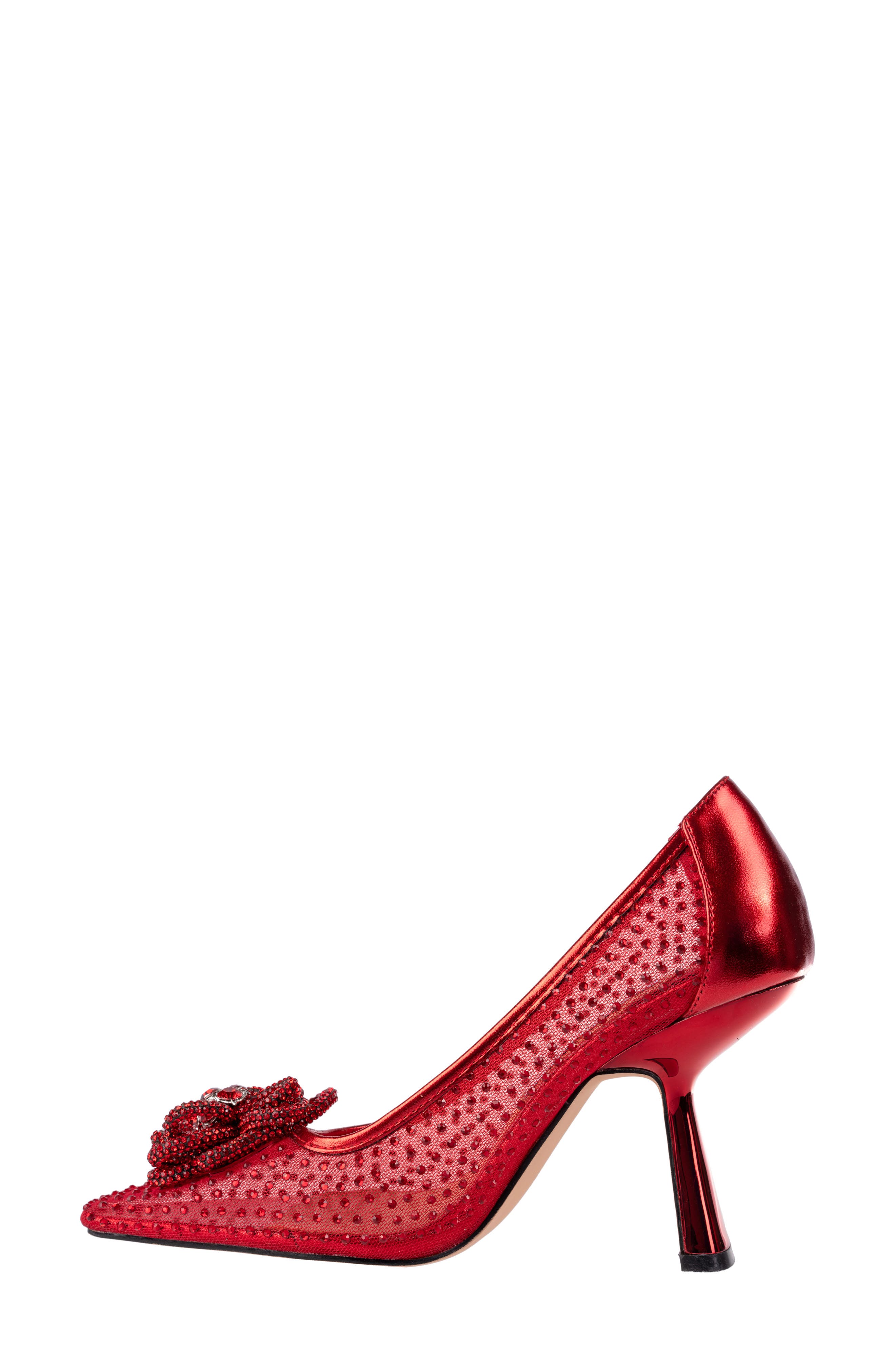 LADY COUTURE Rhinestone Mesh Pump, Alternate, color, Red