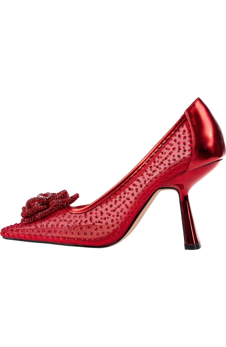 LADY COUTURE Rhinestone Mesh Pump, Alternate, color, Red