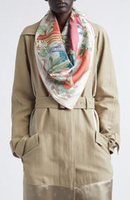 FERRAGAMO Jungle Party Silk Foulard Square Scarf