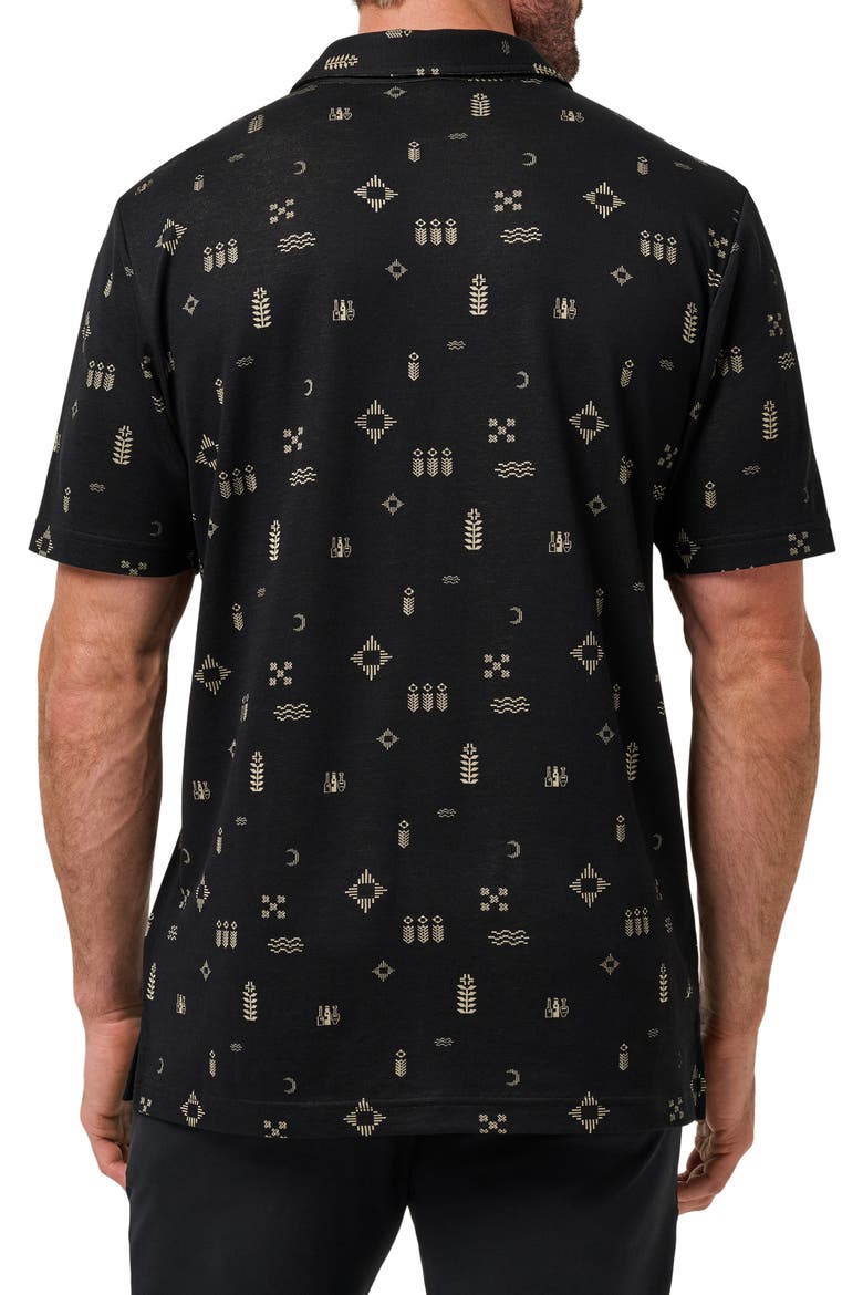 Weather Patterns Print Cotton Blend Polo, Alternate, color, BLACK