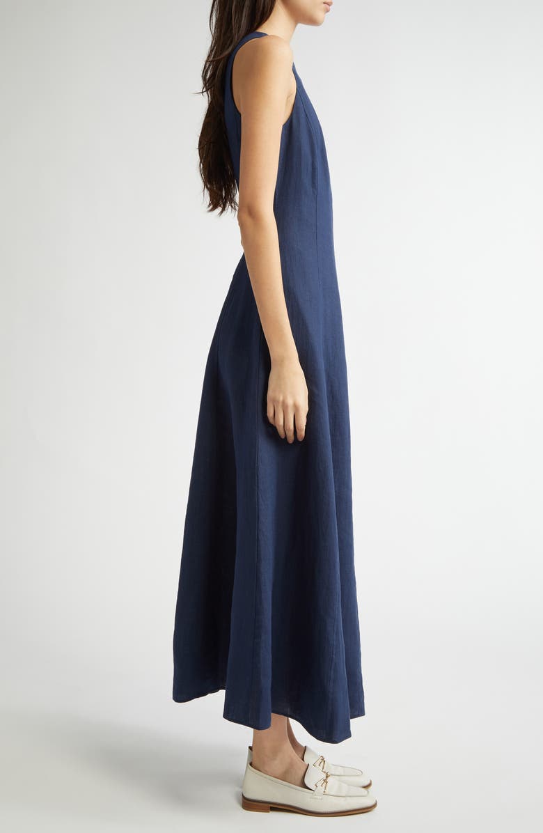 Eleventy Sleeveless Linen Dress, Alternate, color, Dark Blue