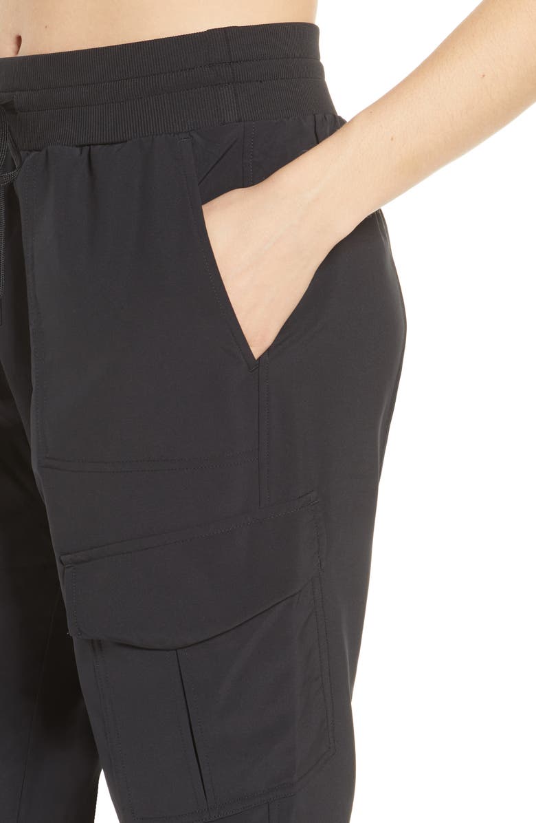 Zella Getaway Cargo Pants, Alternate, color, Black