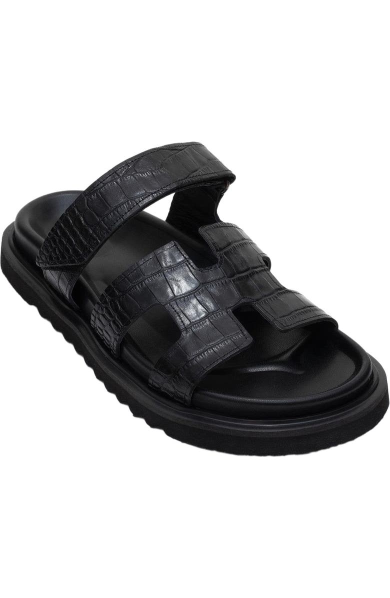 Forever & Always Shoes Loana Leather Slide Sandal, Alternate, color, Black Leather