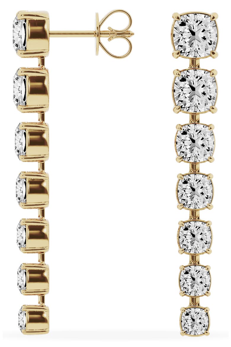 18K Gold Cushion Cut Lab Created Diamond Dangler Drop Earrings - 6.62 ctw (Nordstrom Exclusive), Alternate, color, 18K YELLOW GOLD