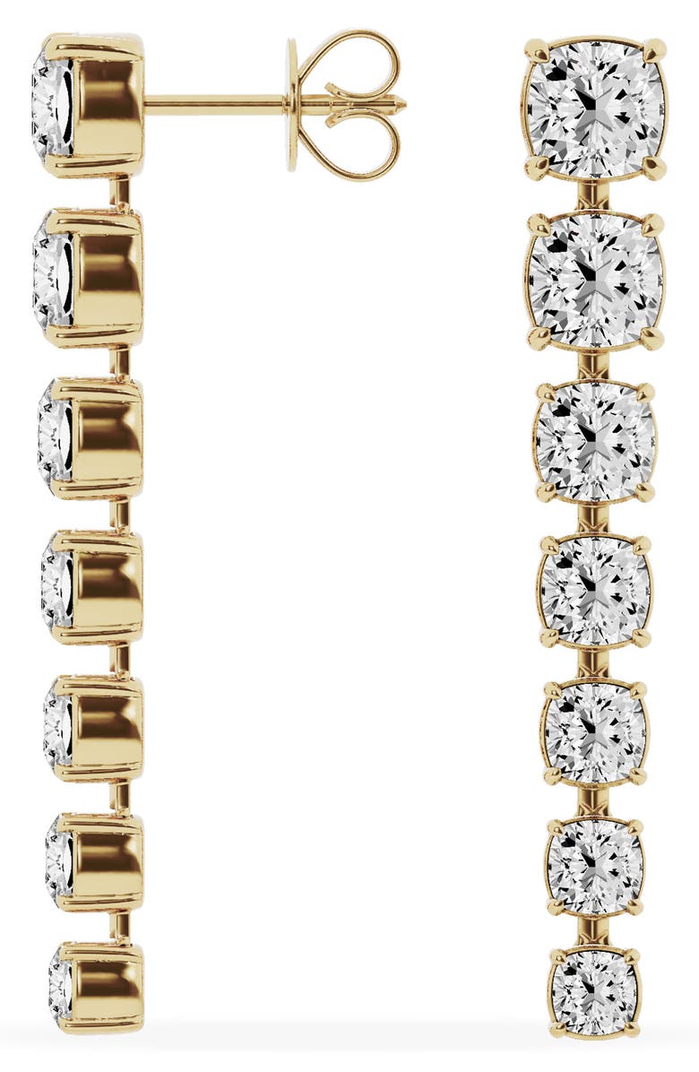 Jennifer Fisher 18K Gold Cushion Cut Lab Created Diamond Dangler Drop Earrings - 6.62 ctw, Alternate, color, 18K Yellow Gold
