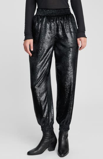 7 For All Mankind High Shine Joggers In Black