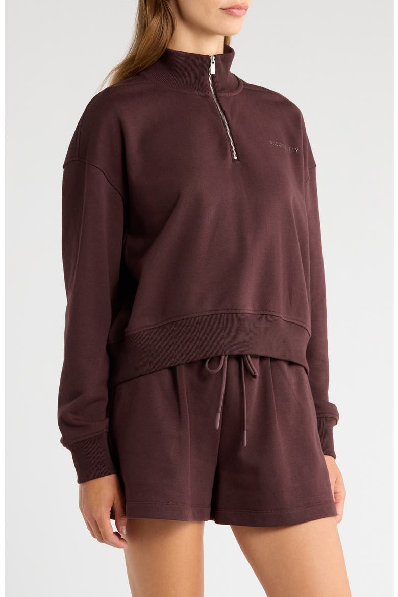 Revive Half Zip Crop Sweatshirt, Alternate, color, SABLE BROW