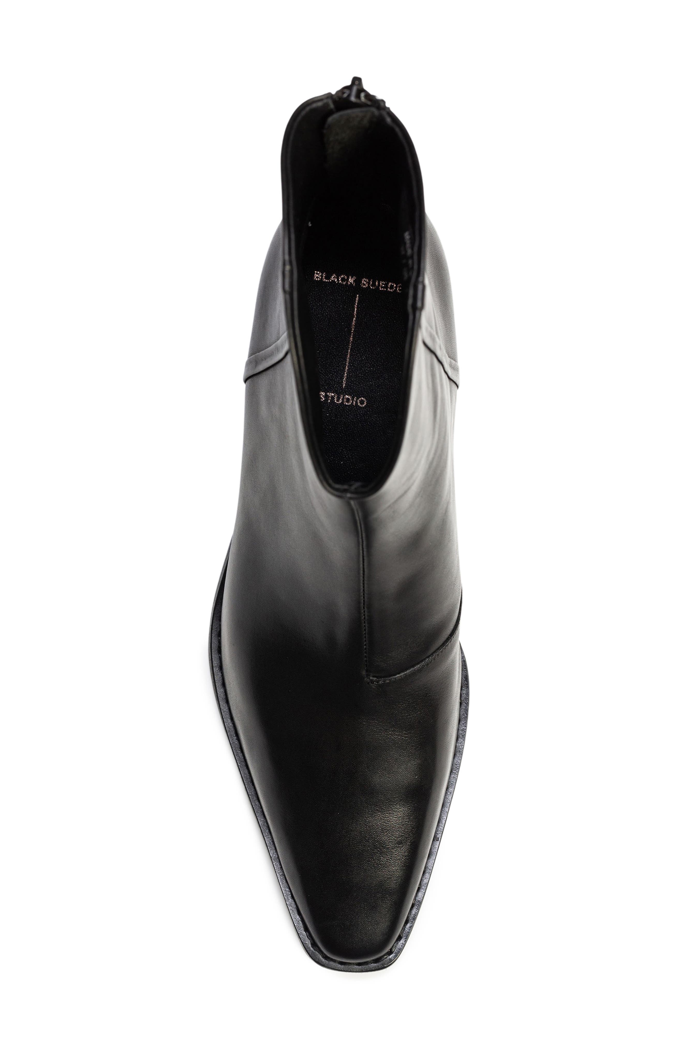 BLACK SUEDE STUDIO Reed Pointed Toe Western Boot, Alternate, color, Black