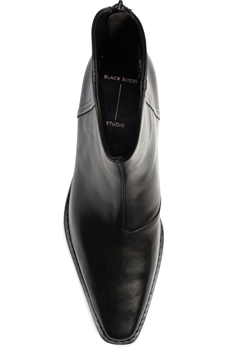 BLACK SUEDE STUDIO Reed Pointed Toe Western Boot, Alternate, color, Black