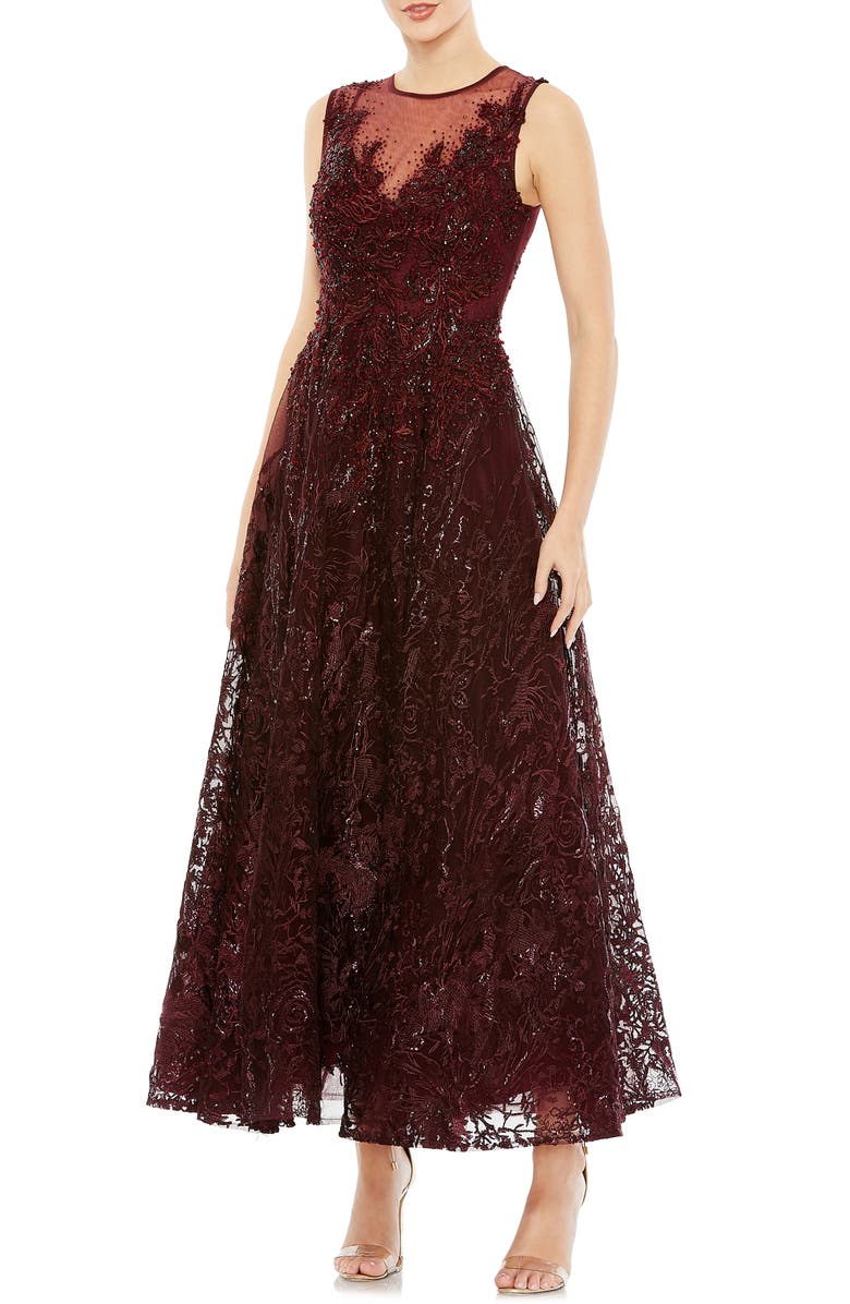 Mac Duggal Sequin Embroidery A-Line Gown, Main, color,