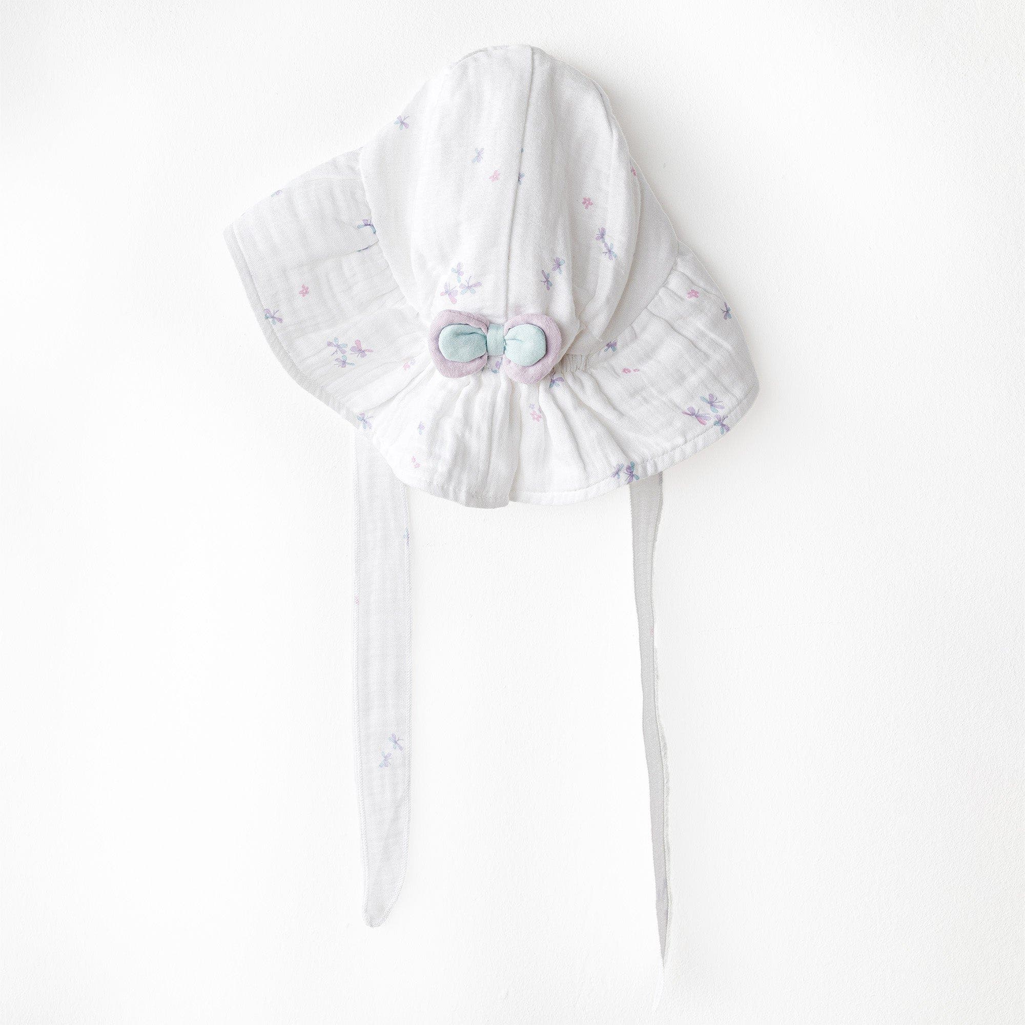 Andy Wawa Butterfly Muslin Bow Hat in White 