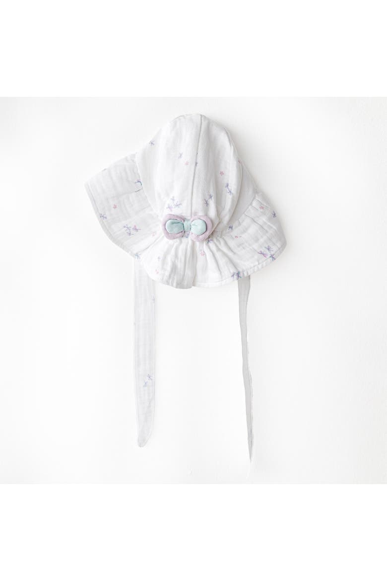 Butterfly Muslin Bow Hat, Main, color, White