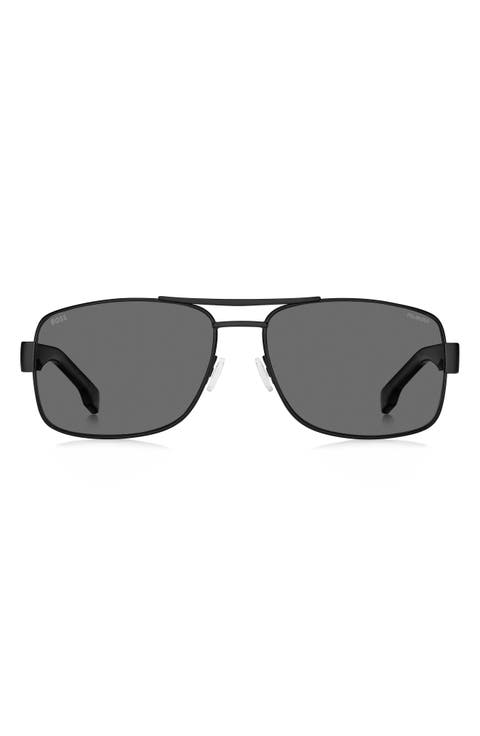 62mm Oversize Polarized Navigator Sunglasses