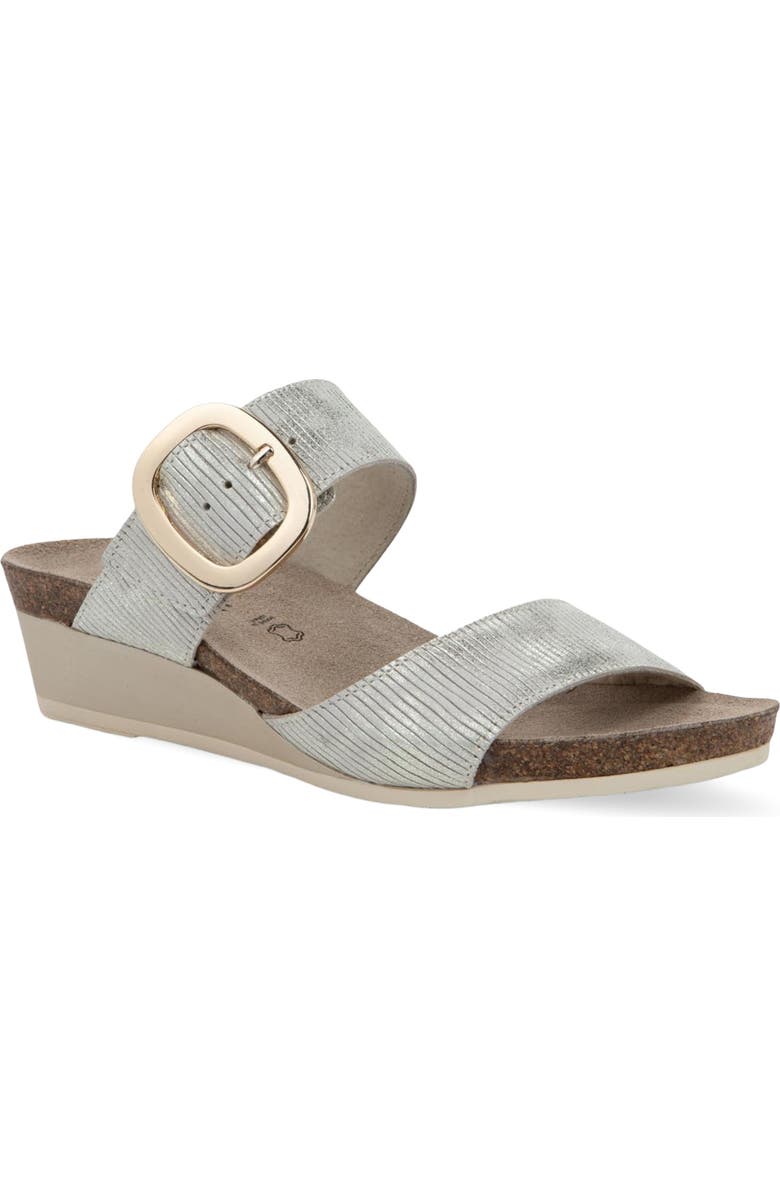 Naot Magic Wedge Sandal, Main, color, Platinum Striped