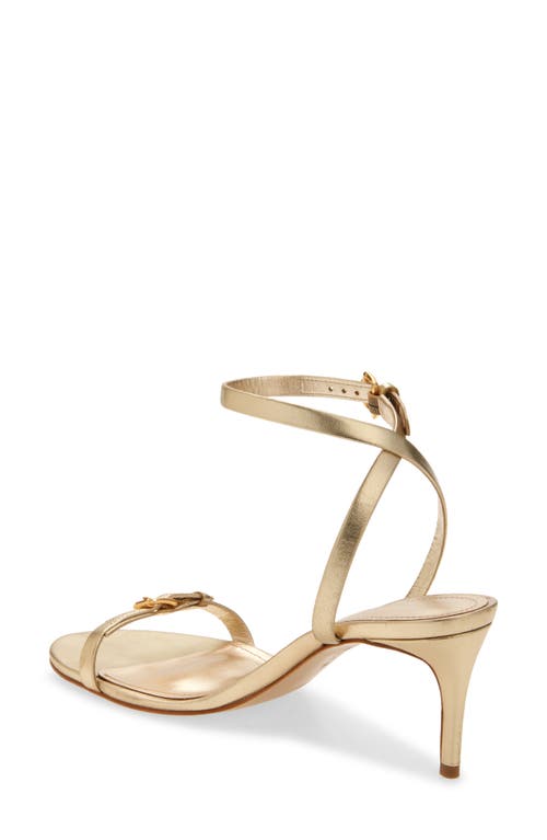Schutz Aurora Mid Ankle Strap Sandal In Gold