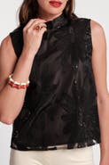 Frances Valentine Diplomat Top Sequin Floral
