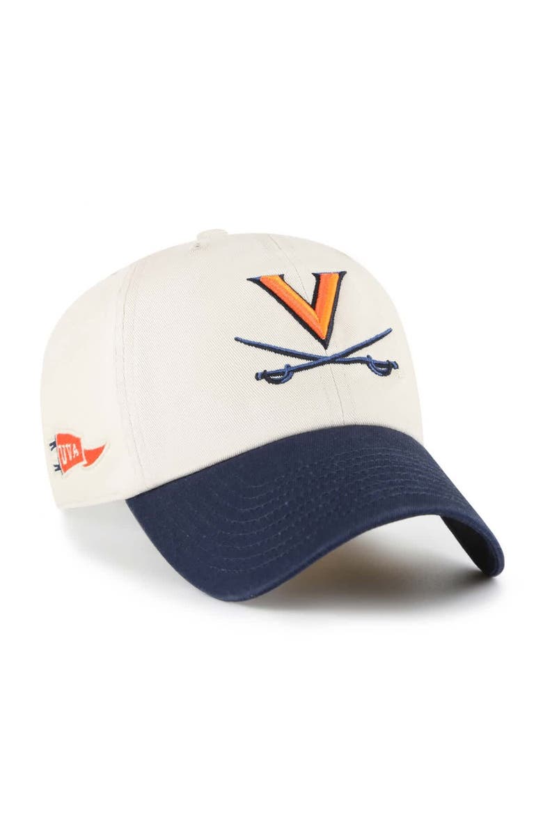 '47 Men's '47 Cream Virginia Cavaliers Grand Stand Clean Up Adjustable Hat, Main, color, 