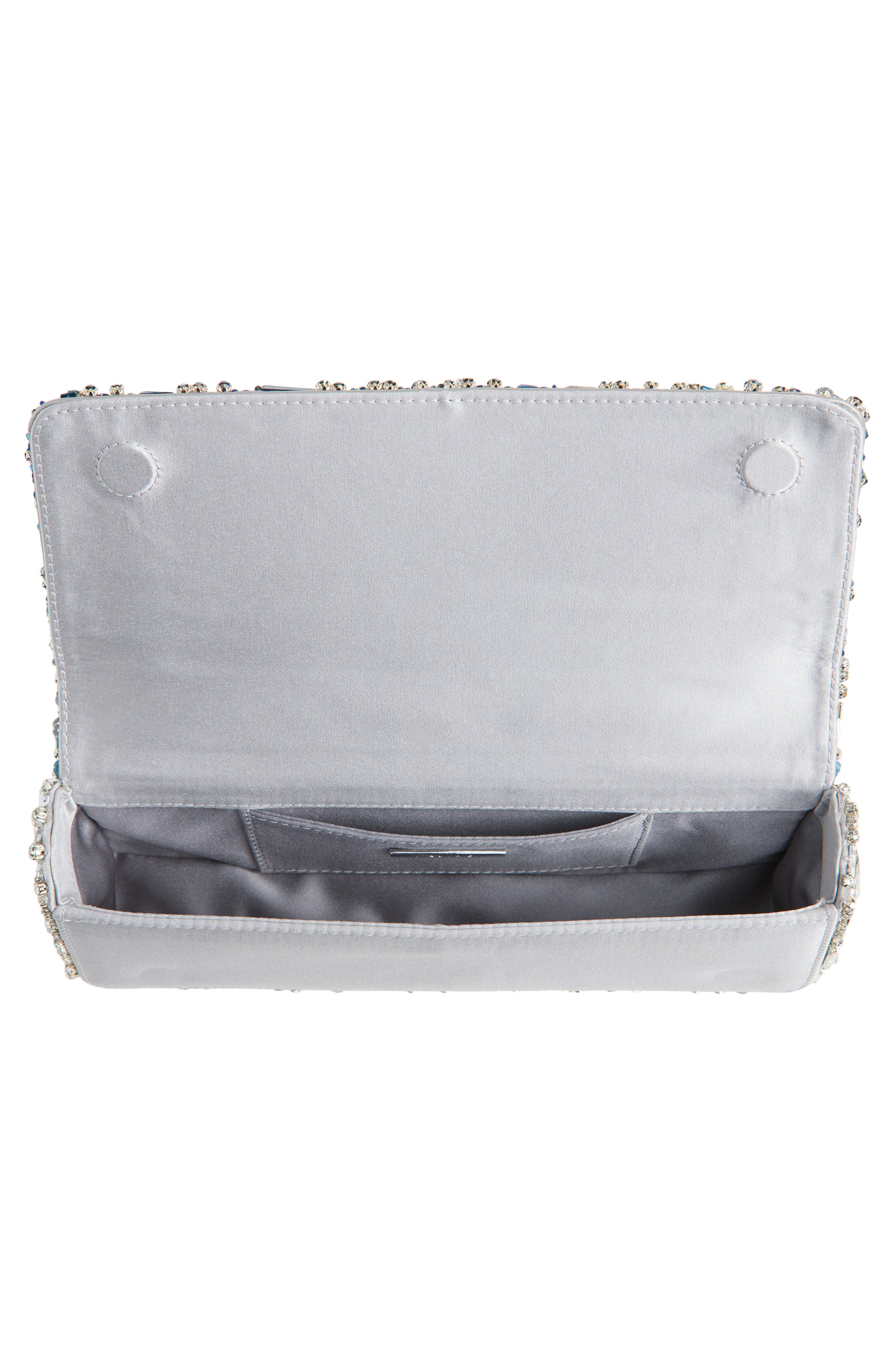 L’alingi Malika Embellished Satin Clutch, Alternate, color, Blue