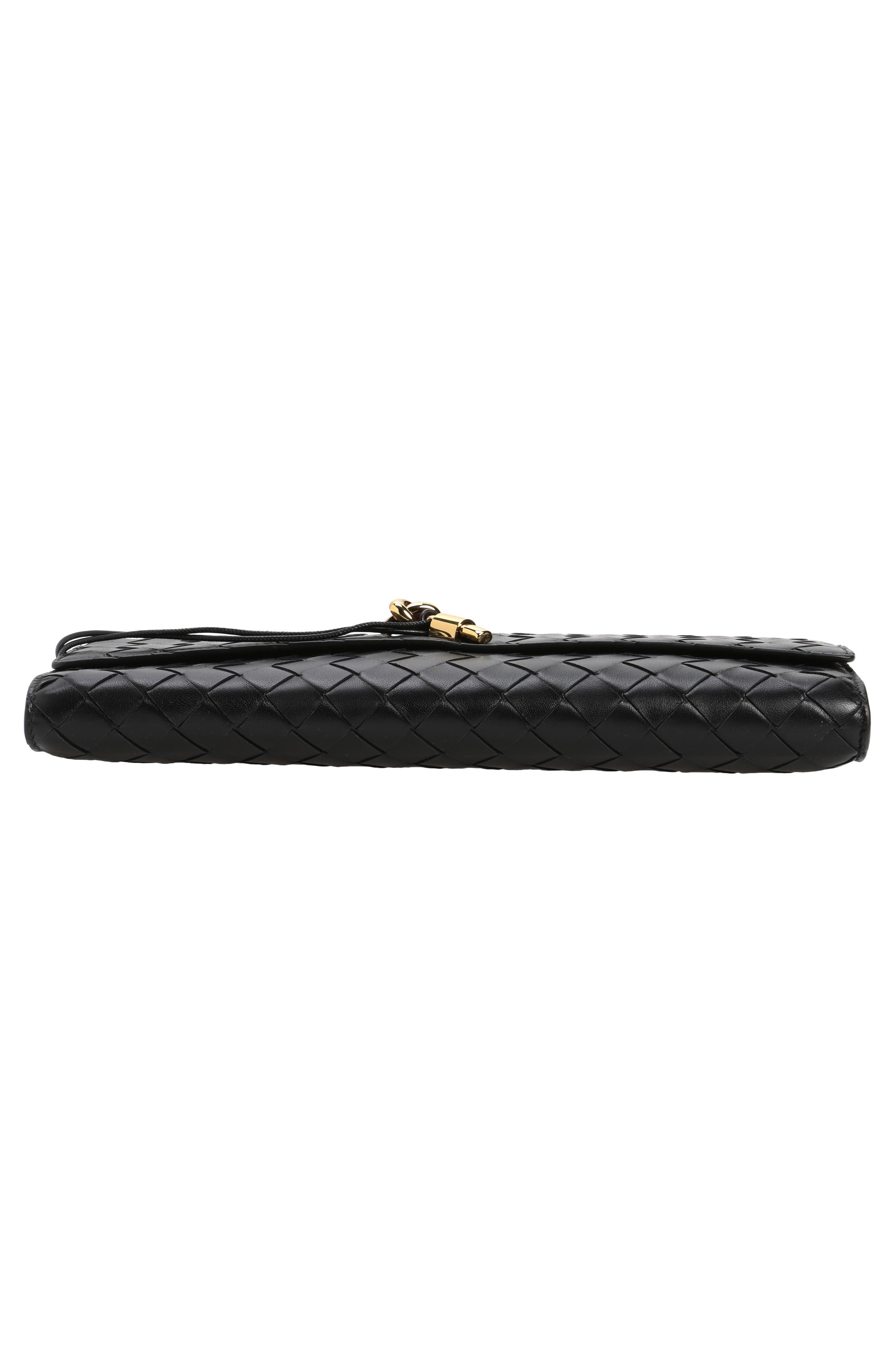 Bottega Veneta Long Andiamo Intrecciato Clutch Bag, Alternate, color, Black Brass