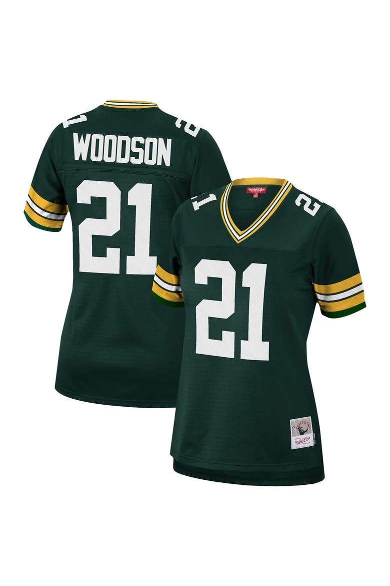 Women's Mitchell & Ness Charles Woodson Green Green Bay Packers 2010 Legacy Replica Player Jersey, Main, color, Green