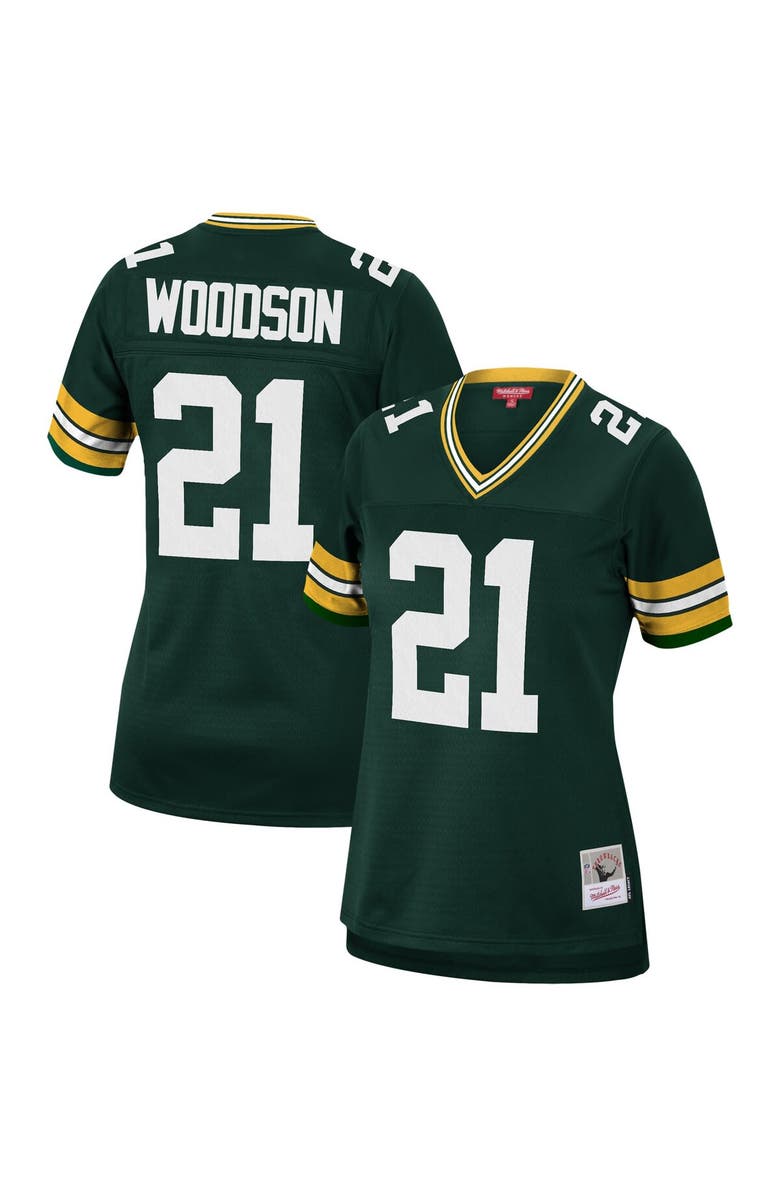 Mitchell & Ness Women's Mitchell & Ness Charles Woodson Green Green Bay Packers 2010 Legacy Replica Player Jersey, Main, color, Green