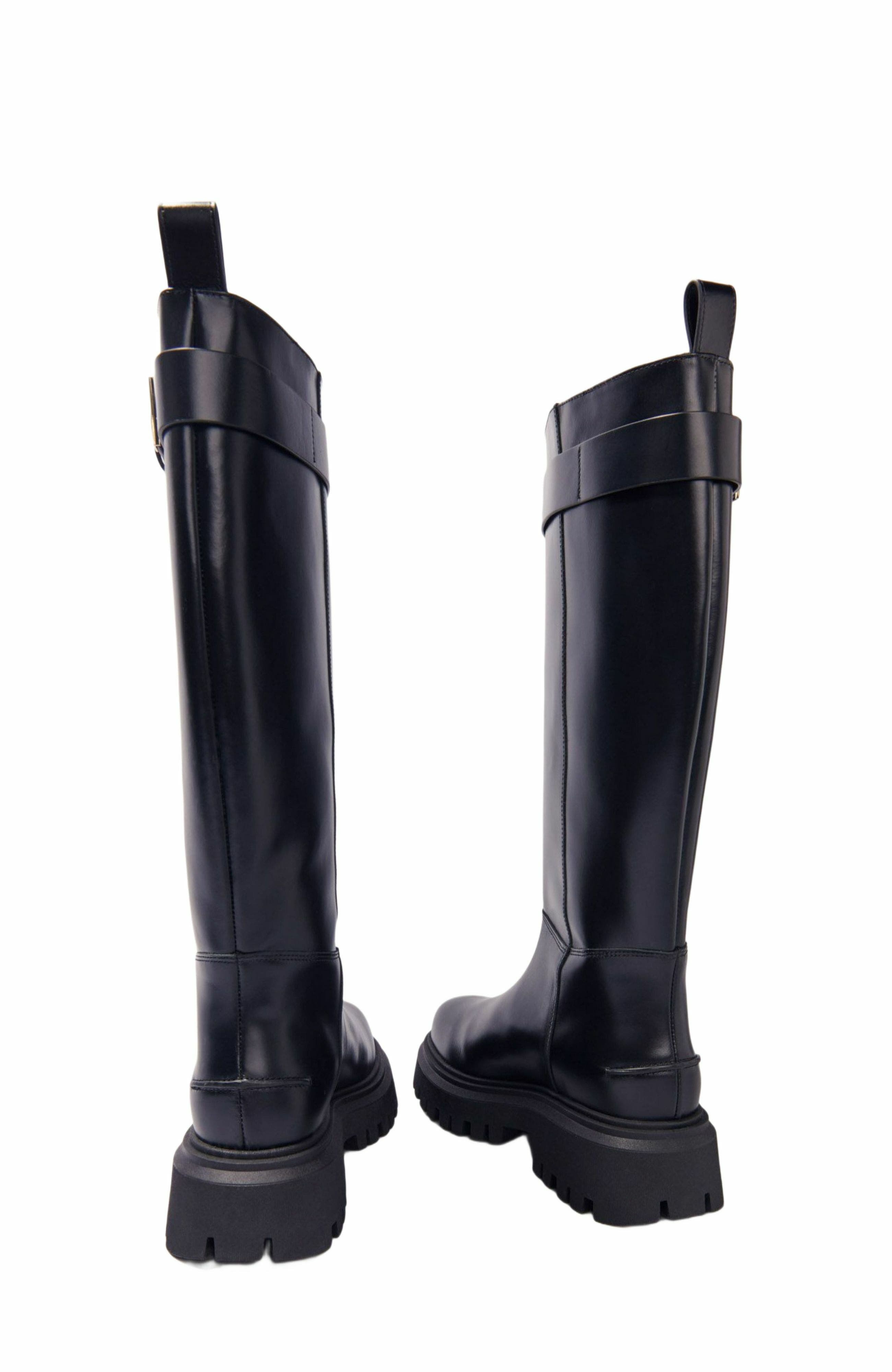 maje Buckled leather boots, Alternate, color, 