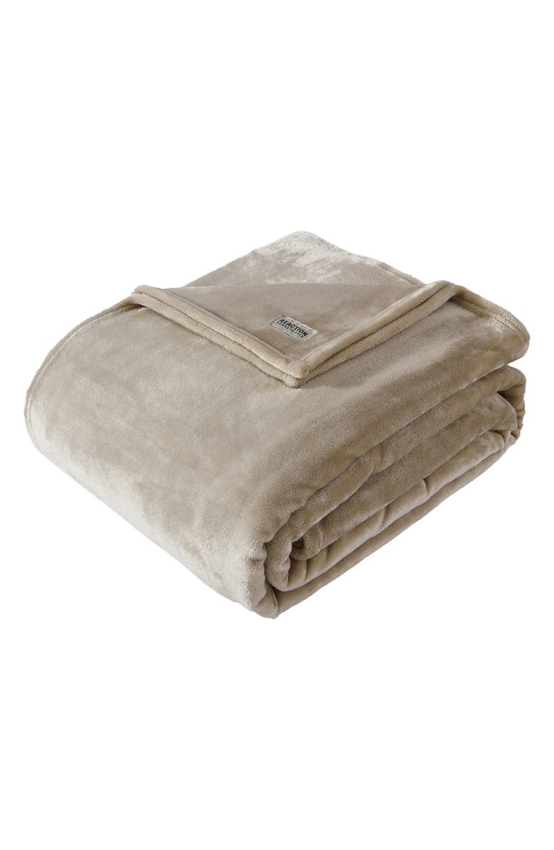 Kenneth Cole Solid Throw Blanket, Main, color, Oatmeal