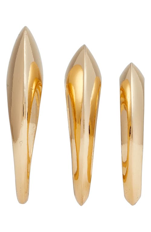 Open Edit Knife Edge Set Of 3 Rings In Gold