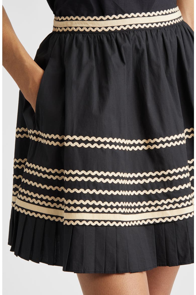 Adaleigh Ric Rac Skirt, Alternate, color, NOIR