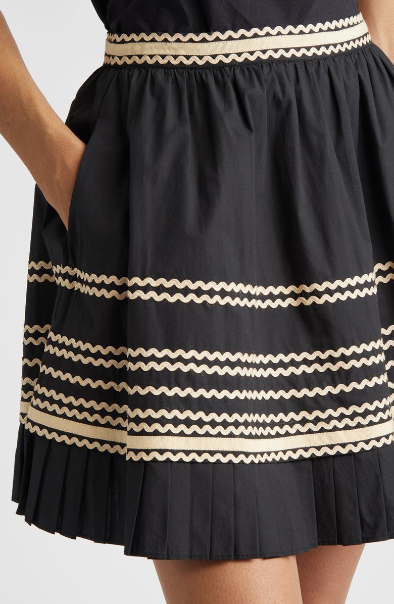 Ulla Johnson Adaleigh Ric Rac Skirt, Alternate, color, Noir