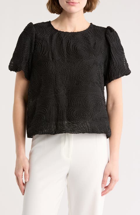 Textured Puff Sleeve Top