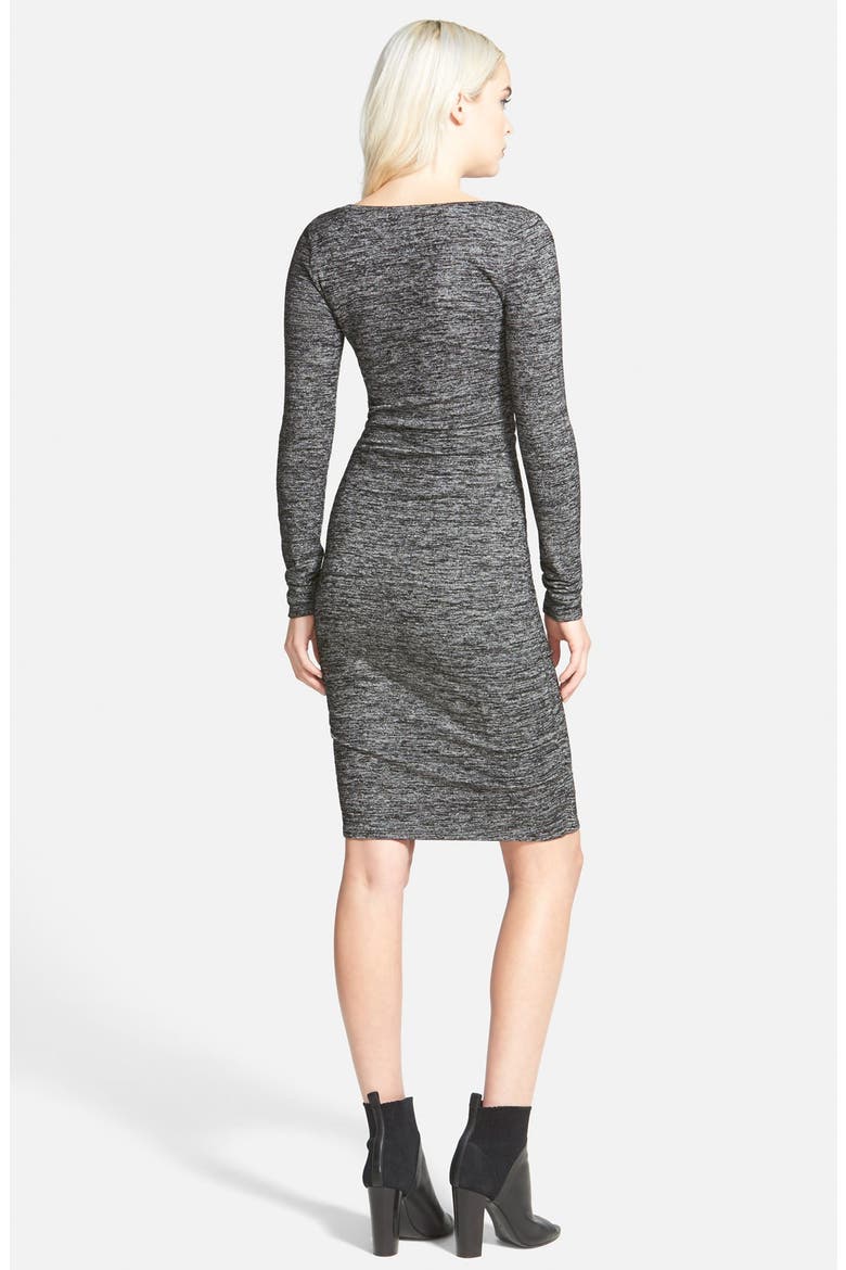Ruched Body-Con Dress, Alternate, color, GREY DARK CHARCOAL HEATHER