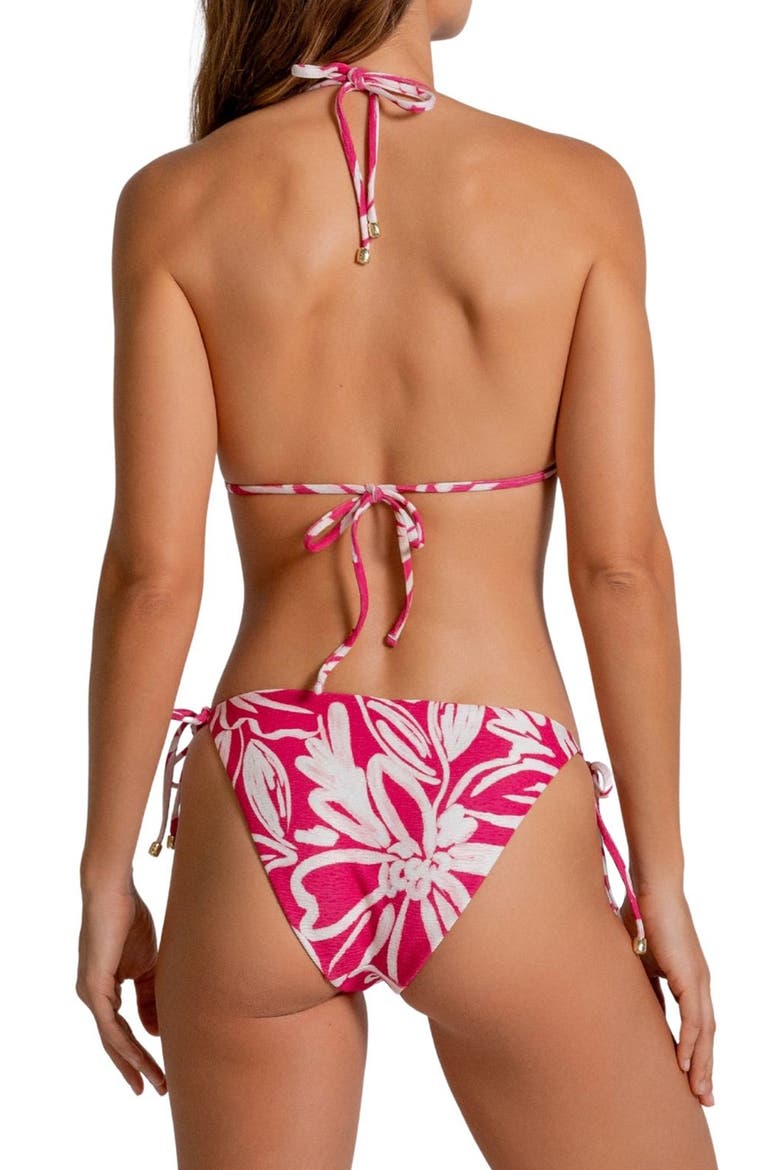 Beaded Embroidered American Fit Side Tie Bikini Bottoms, Alternate, color, RASPBERRY