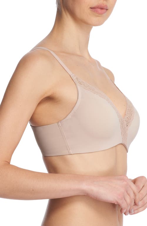 Natori Women's Simply Lace Contour Plunge Underwire Bra 721323 In Rose Beige
