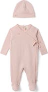 Bebe Bella Girl Embossed Diamond Wrap Romper with Matching Hat